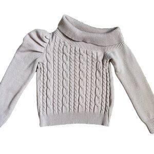 SIMPLEE APPAREL BLUSH PINK ONE PUFF SHOULDER CABLE KNIT SWEATER SIZE SMALL